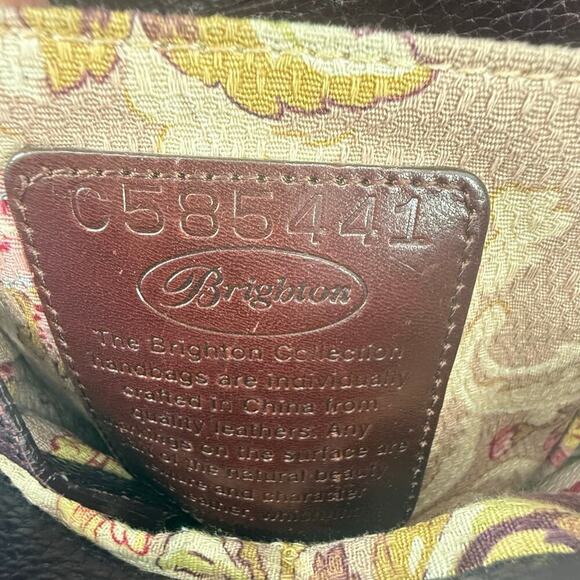 Brighton VTG Y2K Purple Cognac Crocodile Embossed Crossbody Bag Genuine Leather - Picture 6 of 15